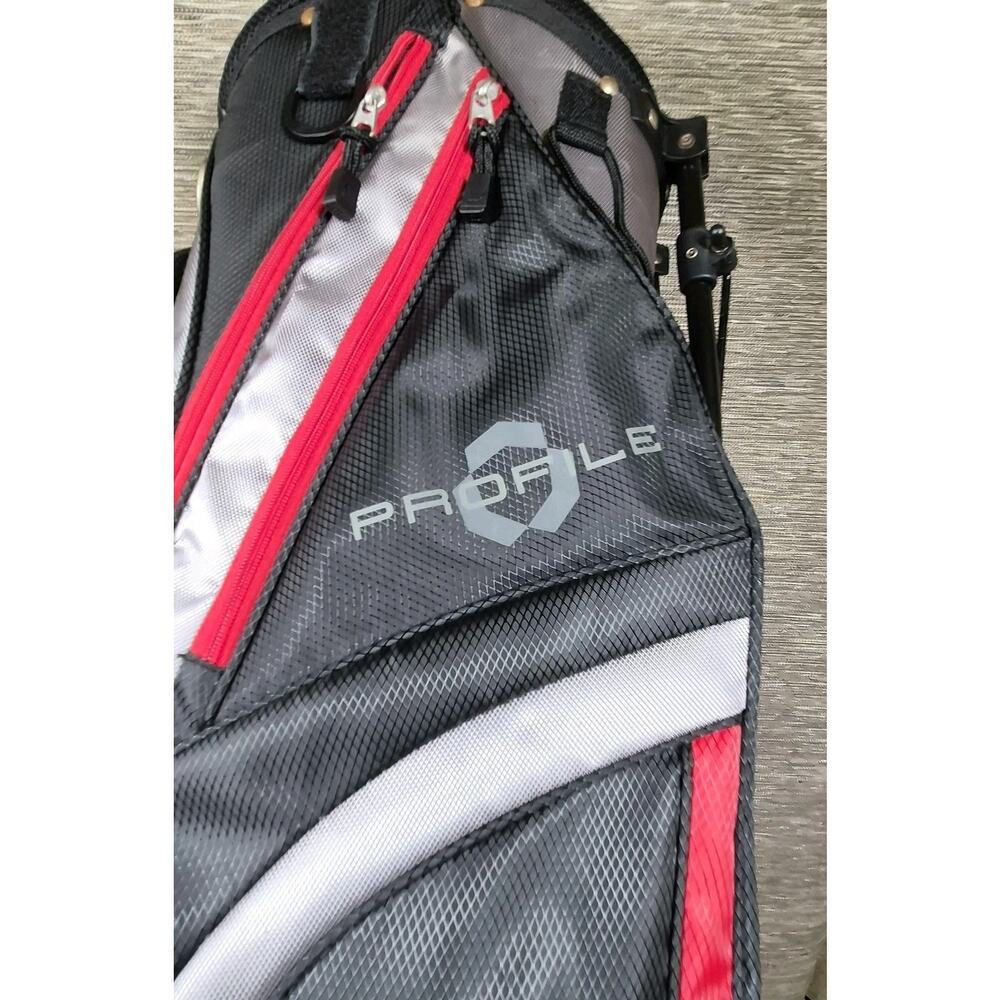 Wilson Profile Golf Stand Bag Mens Black Red Gray 7-Way Divider Carry Strap - Picture 5 of 8